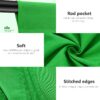 Neewer 3x3.6m Green Chromakey Fiber Background Screen for Photo Video Studio, 4 Pieces Background Clips Included, Ideal for Portraits and Product Shooting