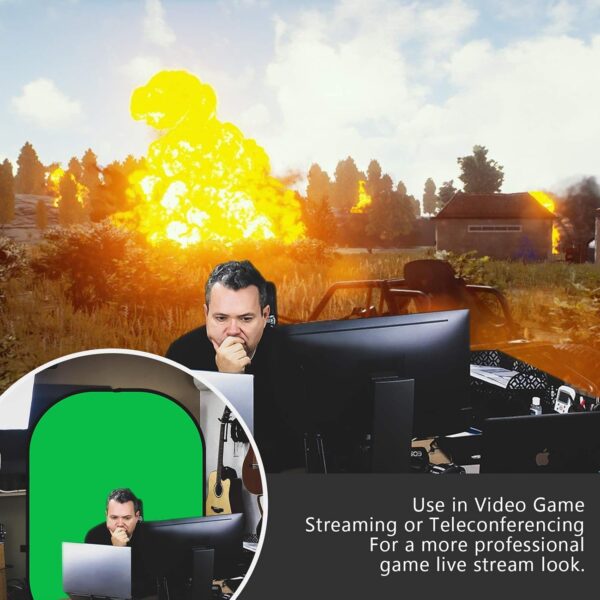 Neewer 5x7ft/1.5x2m Foldable Chromakey Background with 2.6m Support, Green, Blue, Green, Reversible, 2-in-1 for Studio, Photography, Live Streaming, Video Calling, Games