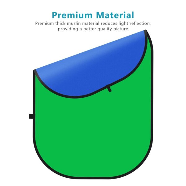 Neewer 5x7ft/1.5x2m Foldable Chromakey Background with 2.6m Support, Green, Blue, Green, Reversible, 2-in-1 for Studio, Photography, Live Streaming, Video Calling, Games