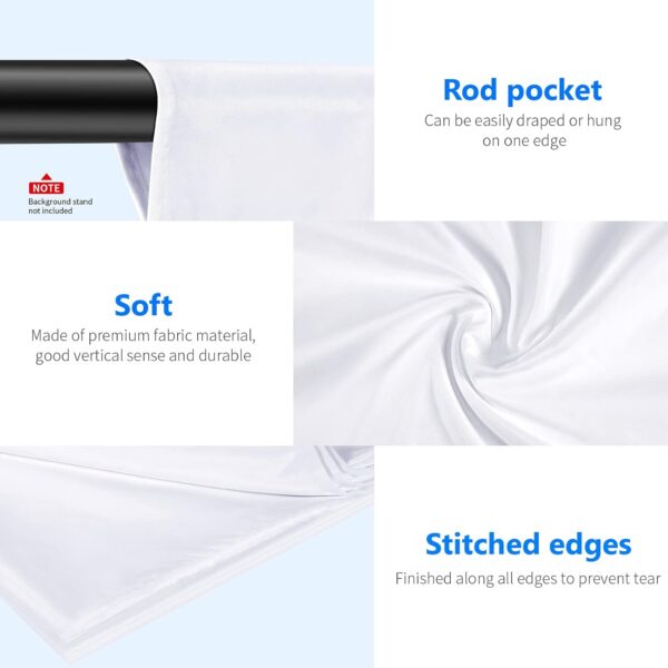 Neewer 9 x 13 Feet/ 2.8 x 4 m Background for Photo Studio Video Background Polyester Background Screen, Background Support Not Included (White)