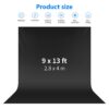 Neewer 9 x 13 Feet / 2.8 x 4 m Photography Background Photo Video Studio Background Polyester Background Screen, Background Holder Not Included (Black)