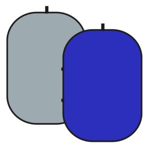 NEEWER Chromakey Backdrops, Double-Sided Blue & Grey Screen, 2-in-1 Folding and Reversible Background for Photography, Gaming and Live Streaming, 1.5x2m (Blue/Grey)