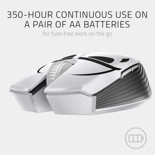 Razer Atheris Stormtrooper Edition, 350 Hours Battery Life, 7200 DPI Optical Sensor, Dual Hand, Gaming Mouse