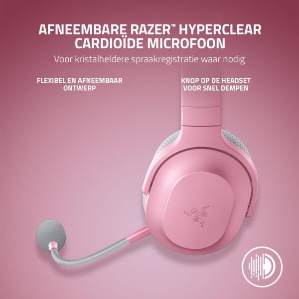 Razer Barracuda X - Draadloze multi-platform headset voor gaming en mobiele apparaten (SmartSwitch Dual Wireless, TriForce 40mm, cardioïde microfoon, 50u batterij, USB-C) Roze
