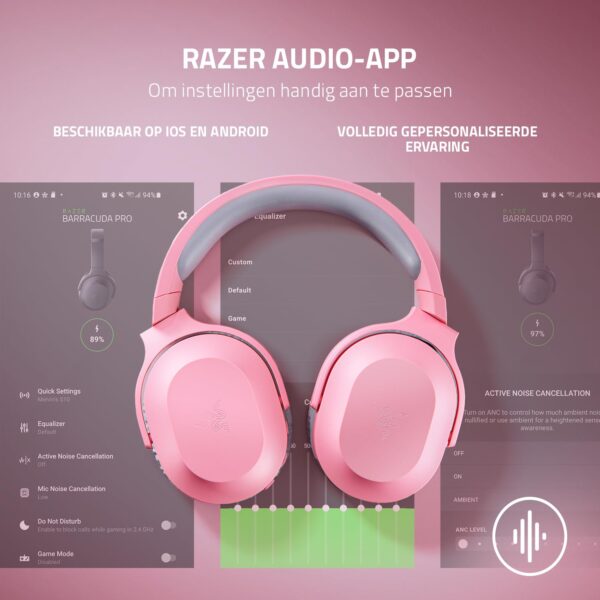 Razer Barracuda X - Draadloze multi-platform headset voor gaming en mobiele apparaten (SmartSwitch Dual Wireless, TriForce 40mm, cardioïde microfoon, 50u batterij, USB-C) Roze