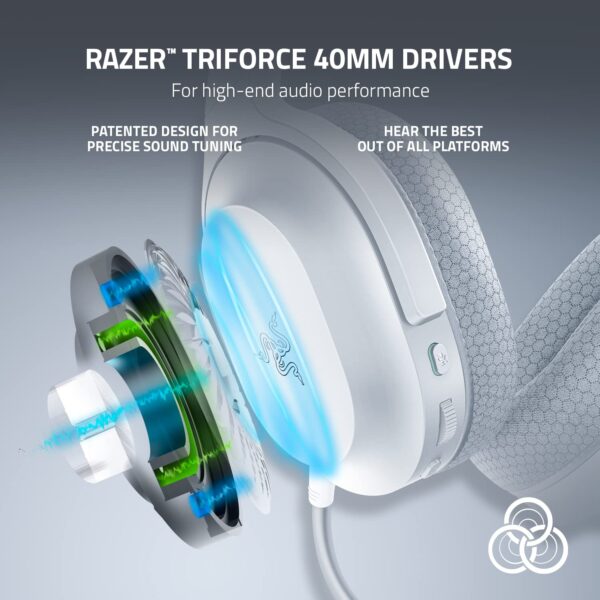 Razer Barracuda X - Draadloze multi-platform headset voor gaming en mobiele apparaten (SmartSwitch Dual Wireless, TriForce 40 mm, cardioïde microfoon, 50 uur batterij, USB-C) Wit