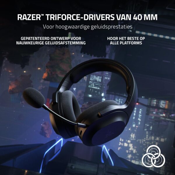Razer Barracuda X - Draadloze multi-platform headset voor gaming en mobiele apparaten (SmartSwitch Dual Wireless, TriForce 40mm, cardioïde microfoon, 50u batterij, USB-C) Zwart