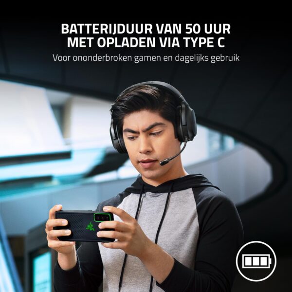 Razer Barracuda X - Draadloze multi-platform headset voor gaming en mobiele apparaten (SmartSwitch Dual Wireless, TriForce 40mm, cardioïde microfoon, 50u batterij, USB-C) Zwart