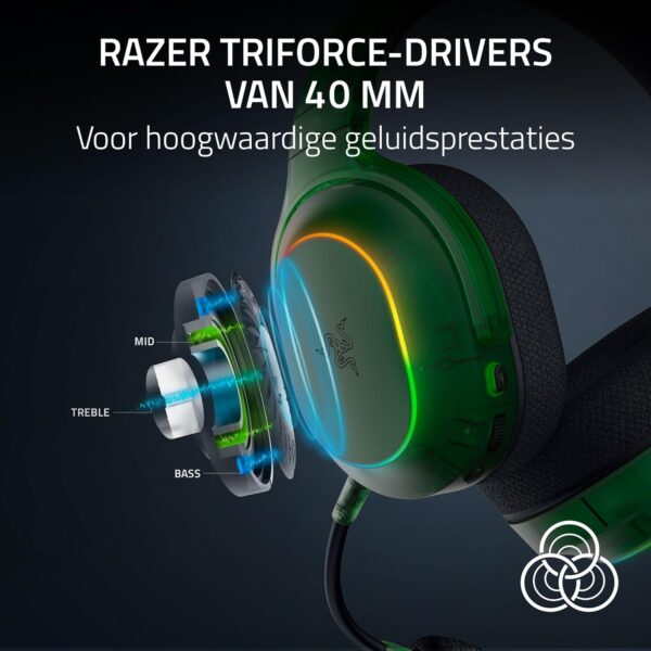 Razer Barracuda X Phantom Green Edition - Draadloze Multi-Platform Gaming Headset (285g, TriForce 40mm Driver, Dual Wireless HyperSpeed en Bluetooth) Phantom Green