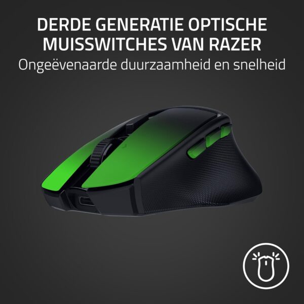 Razer Basilisk Mobile - Small Portable Ergonomic Wireless Gaming Mouse - AI Prompt Master - Focus X 18K Sensor (Tri-Mode Connectivity, Up to 105 Hours, Mouse Switches Gen-3) Black