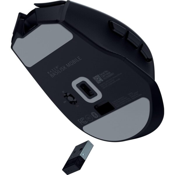 Razer Basilisk Mobile - Small Portable Ergonomic Wireless Gaming Mouse - AI Prompt Master - Focus X 18K Sensor (Tri-Mode Connectivity, Up to 105 Hours, Mouse Switches Gen-3) Black