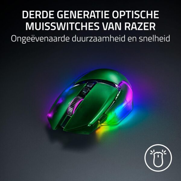 Razer Basilisk V3 Pro 35K Phantom Green Edition - Fully Customizable Wireless Ergonomic RGB Gaming Mouse (4-Way Scroll Wheel, Optical 35K DPI Sensor, 13 Customizable Buttons)...