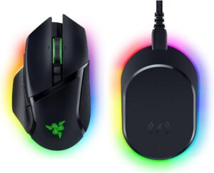 Razer Basilisk V3 Pro - Customizable Wireless Gaming Mouse with Razer HyperScroll Tilt Wheel (Focus Pro 30K Optical Sensor, 13-Zones Chroma Lighting) Black & MOUSE DOCK PRO +...