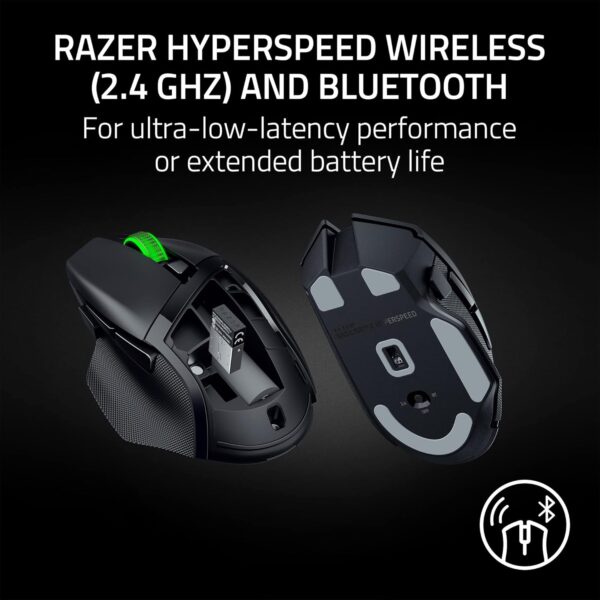 Razer Basilisk V3 X HyperSpeed Customizable Wireless Gaming Mouse: Mechanical Switches Gen-2-5G Advanced 18K Optical Sensor - Chroma RGB 9 Programmable Controls 535 Hours Battery