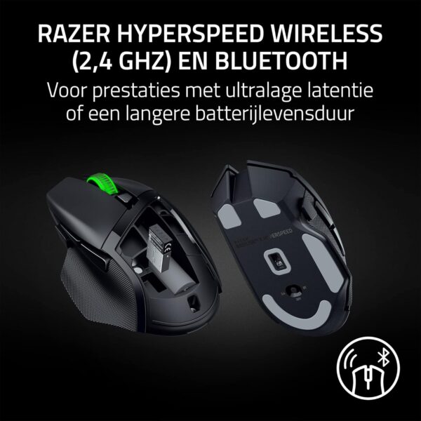 Razer Basilisk V3 X HyperSpeed - Wireless Gaming Mouse (Iconic Ergonomic Shape with 9 Customizable Controls, HyperSpeed Wireless, 5G Advanced 18K Optical Sensor, Chroma RGB) Black