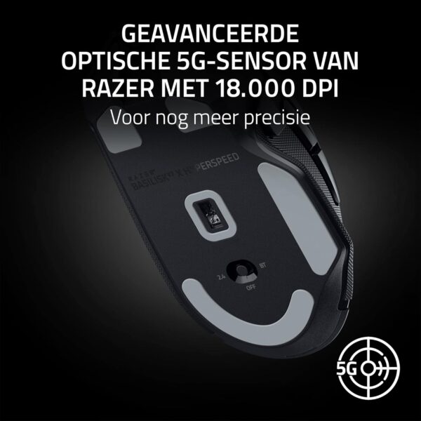Razer Basilisk V3 X HyperSpeed - Wireless Gaming Mouse (Iconic Ergonomic Shape with 9 Customizable Controls, HyperSpeed Wireless, 5G Advanced 18K Optical Sensor, Chroma RGB) Black