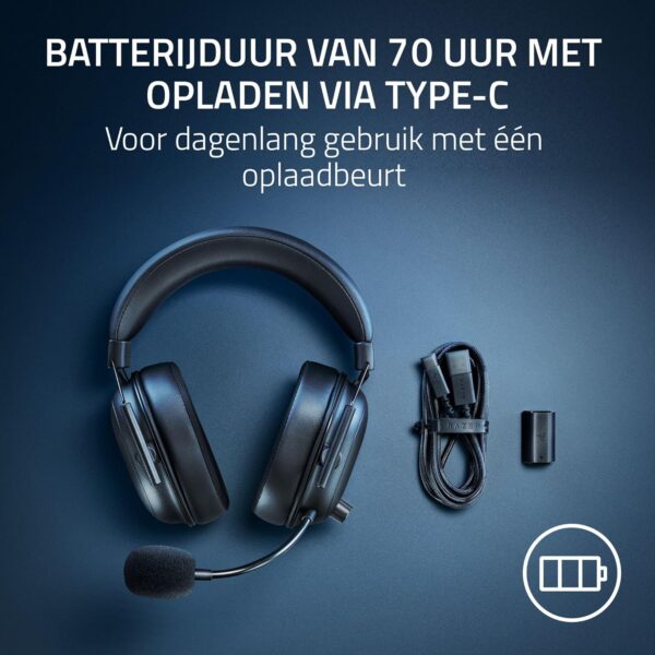 Razer Blackshark V2 Hyperspeed PC- Draadloze E-Sports Gaming-headset Ultra Lichtgewicht 280g (Super Wideband Microfoon, TriForce Titanium 50mm Driver, Geluidsisolerend schuim) Wit