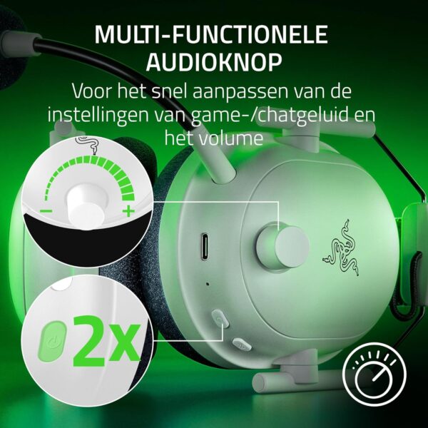 Razer Blackshark V2 Pro (Xbox) - Draadloze Console E-Sports Headset voor Xbox S|X & One (Triforce 50mm Membranen, HyperSpeed Draadloos 2,4 GHz, afneembare HyperClear microfoon) Wit