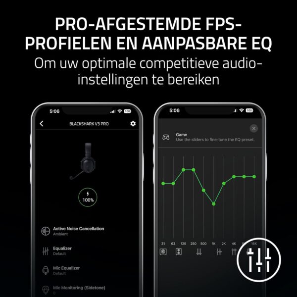 Razer BlackShark V3 Pro - Draadloze e-sportheadset met ruisonderdrukking - TriForce-drivers 50mm - Afneembare HyperClear microfoon - HyperSpeed Wireless 2,4 GHz & Bluetooth -...