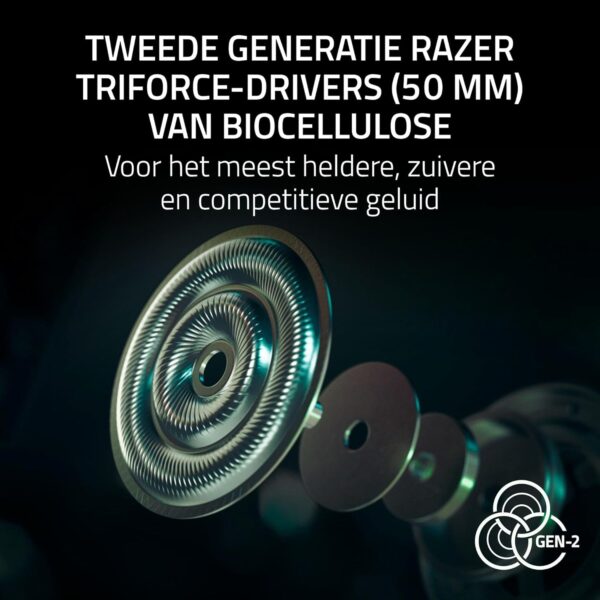 Razer BlackShark V3 Pro - Draadloze e-sportheadset met ruisonderdrukking - TriForce-drivers 50mm - Afneembare HyperClear microfoon - HyperSpeed Wireless 2,4 GHz & Bluetooth -...