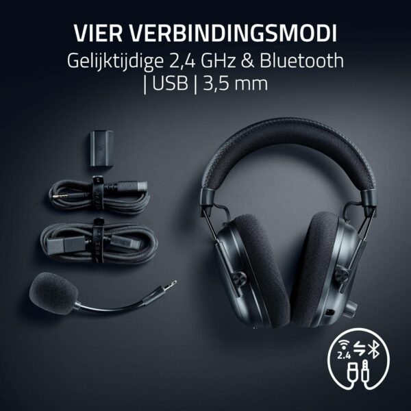 Razer BlackShark V3 Pro - Draadloze e-sportheadset met ruisonderdrukking - TriForce-drivers 50mm - Afneembare HyperClear microfoon - HyperSpeed Wireless 2,4 GHz & Bluetooth -...