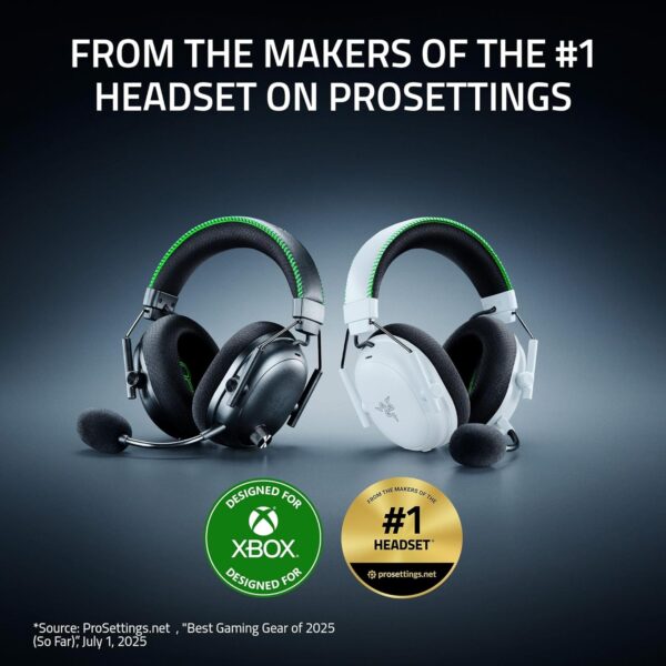 Razer BlackShark V3 Pro XBOX S|X - Draadloze e-sportheadset met ANC - Actieve ruisonderdrukking - TriForce 50 mm driver - HyperSpeed 2,4 GHz & Bluetooth - Game/chat-balans -...