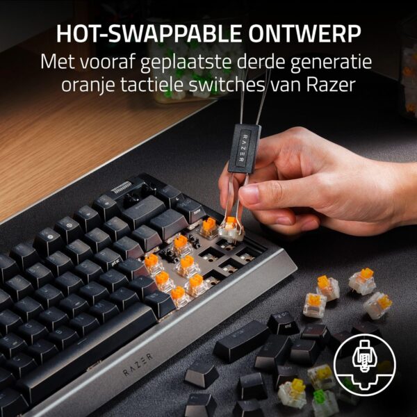 Razer BlackWidow V4 75% - Mechanical Gaming Keyboard with RGB Lighting (Special Macro Keys, Double-shot ABS Key Cap, Switch Click Sound, Scroll Wheel and Media Key) US-Layout |...