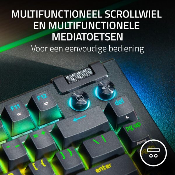 Razer BlackWidow V4 75% - Mechanical Gaming Keyboard with RGB Lighting (Special Macro Keys, Double-shot ABS Key Cap, Switch Click Sound, Scroll Wheel and Media Key) US-Layout |...