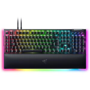 Razer BlackWidow V4 Pro (Green Switch) - Mechanical Gaming Keyboard (Clicking Mechanical Switches, Command Wheel & 8 Macro Keys, Multi-Function Roller, Palm Rest) QWERTY...