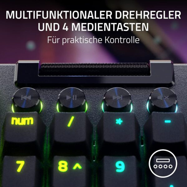 Razer BlackWidow V4 Pro (Green Switch) - Mechanical Gaming Keyboard (Clicking Mechanical Switches, Command Wheel & 8 Macro Keys, Multi-Function Roller, Palm Rest) QWERTY...