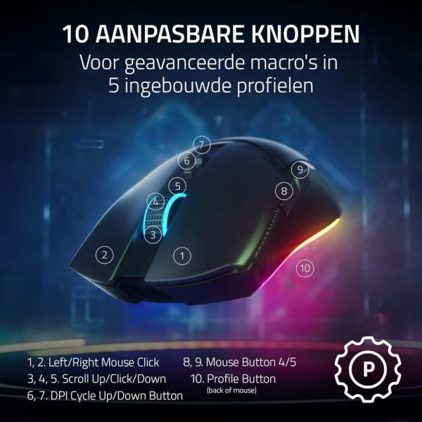 Razer Cobra - Lichtgewicht bedrade gamingmuis met Razer Chroma RGB (Lichtgewicht 58g, sensor 8500 DPI, Derde generatie optische muisswitches, uiterst vlotte bewegingen,...
