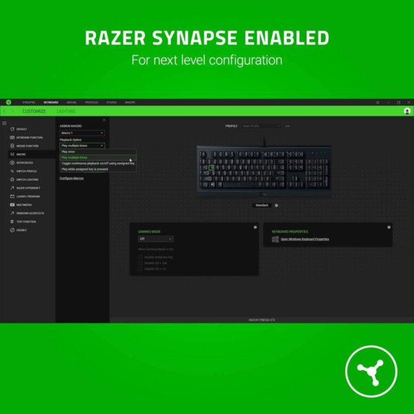 Razer Cynosa Lite - gaming keyboard with RGB chroma (membrane keys made for gaming, RGB chroma lighting, fully programmable - UK layout)
