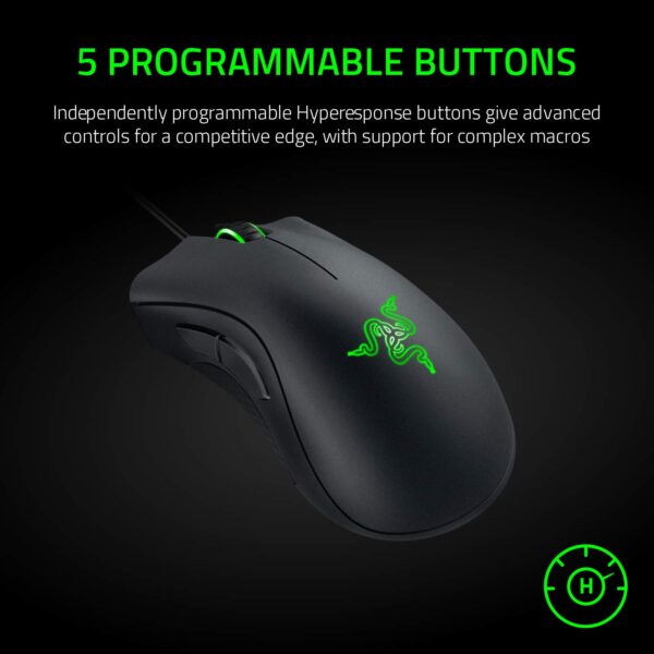 Razer DeathAdder Essential - 6400 DPI Gaming Mouse Optical Sensor (Ergonomic Form Factor, High Durability) Black