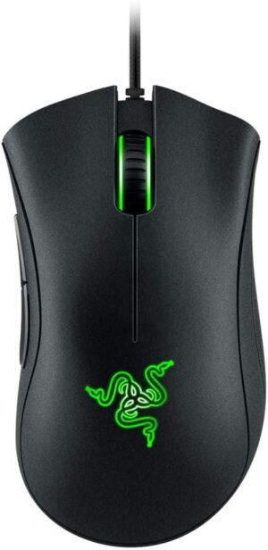Razer - DeathAdder Essential Gaming Mouse: optical sensor 6400 DPI - 5 programmable keys - mechanical switch - rubber side grips - classic black