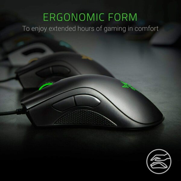 Razer - DeathAdder Essential Gaming Mouse: optical sensor 6400 DPI - 5 programmable keys - mechanical switch - rubber side grips - classic black