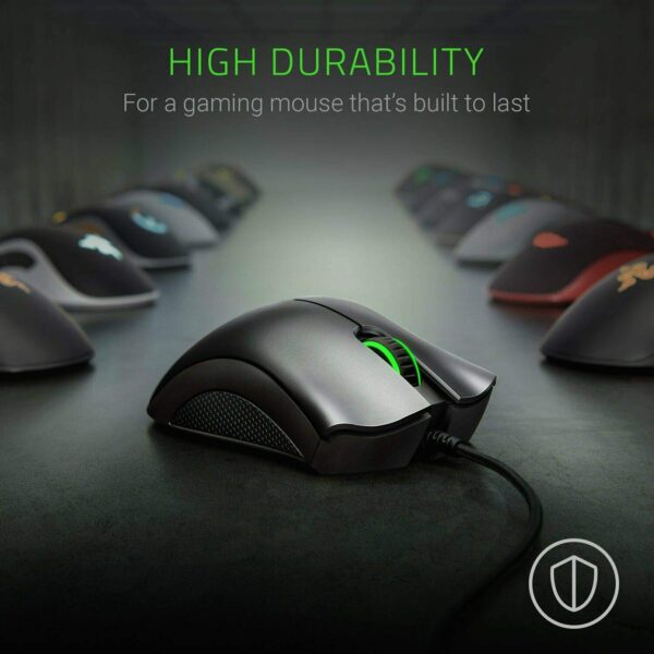 Razer - DeathAdder Essential Gaming Mouse: optical sensor 6400 DPI - 5 programmable keys - mechanical switch - rubber side grips - classic black