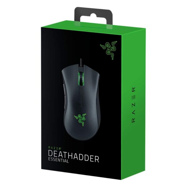 Razer - DeathAdder Essential Gaming Mouse: optical sensor 6400 DPI - 5 programmable keys - mechanical switch - rubber side grips - classic black