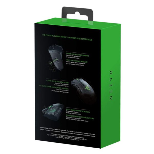 Razer - DeathAdder Essential Gaming Mouse: optical sensor 6400 DPI - 5 programmable keys - mechanical switch - rubber side grips - classic black
