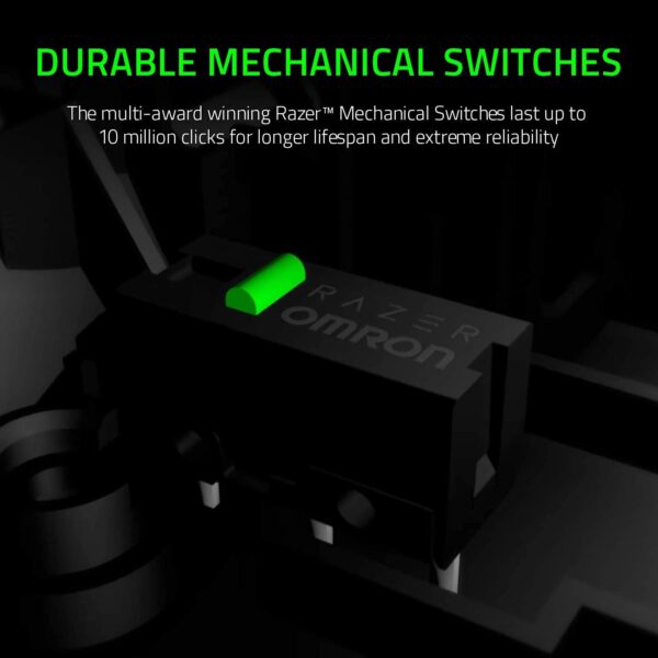 Razer DeathAdder Essential Gaming Mouse, Optical Sensor, 6400 DPI, 5 Programmable Buttons, Mechanical Switch, Rubber Side Grips, Classic Black