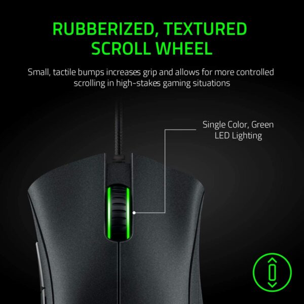 Razer DeathAdder Essential Gaming Mouse, Optical Sensor, 6400 DPI, 5 Programmable Buttons, Mechanical Switch, Rubber Side Grips, Classic Black