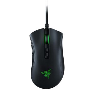 Razer DeathAdder V2 - Wired USB Gaming Mouse with Ergonomic Comfort (Optical Switches, Optical Focus + 20K Sensor, Speedflex Cable, Integrated Memory, Programmable) Black