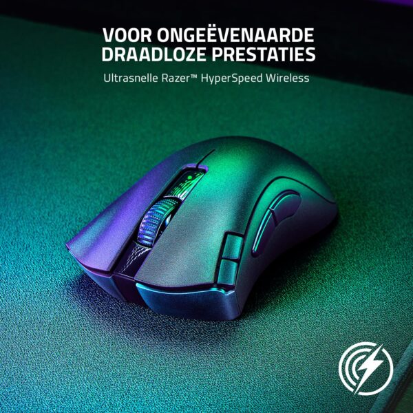 Razer Deathadder V2 X HyperSpeed- Draadloze gamingmuis met ongeëvenaarde ergonomie (Wireless, Optische sensor 14K DPI, Optische muisswitch, Batterijduur van 240 uur) Zwart