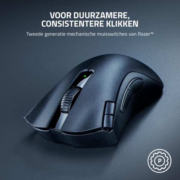 Razer Deathadder V2 X HyperSpeed- Draadloze gamingmuis met ongeëvenaarde ergonomie (Wireless, Optische sensor 14K DPI, Optische muisswitch, Batterijduur van 240 uur) Zwart