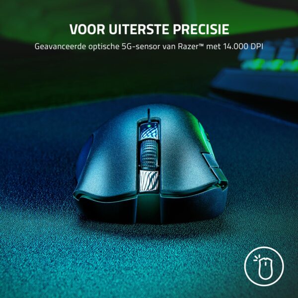 Razer Deathadder V2 X HyperSpeed- Draadloze gamingmuis met ongeëvenaarde ergonomie (Wireless, Optische sensor 14K DPI, Optische muisswitch, Batterijduur van 240 uur) Zwart