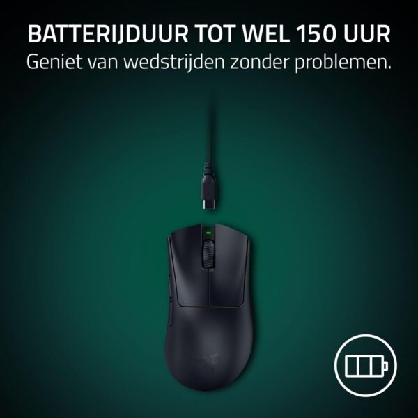 Razer DeathAdder V4 Pro - Ultralight Wireless Ergonomic Esports Mouse - 56g - 2.4Ghz Hyperspeed - Focus Pro 45K Sensor - 8K Hz Polling - Optical Switches Gen-4 - PC/Mac | Black