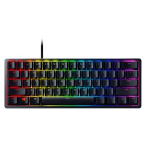 Razer Huntsman Mini (Paarse schakelaar) - Compact 60% gaming toetsenbord (klikkende optische schakelaars, Doubleshot PBT toetsen, afneembare USB-C kabel) QWERTY VS indeling | Zwart