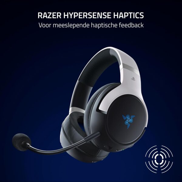 Razer HyperSpeed Playstation Licensed, bekabelde gaming-headset voor Playstation, Triforce 50 mm, HyperClear-microfoon, 3,5 mm jack, compatibiliteit met platforms, wit