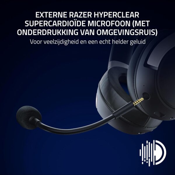 Razer HyperSpeed Playstation Licensed, bekabelde gaming-headset voor Playstation, Triforce 50 mm, HyperClear-microfoon, 3,5 mm jack, compatibiliteit met platforms, wit