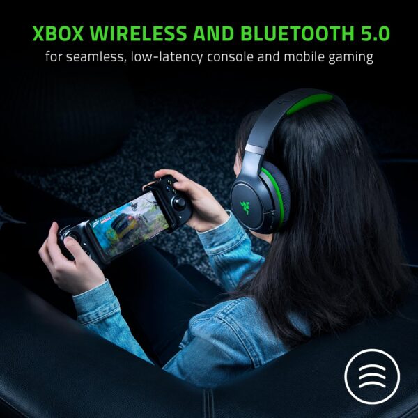 Razer Kaira Pro - Draadloze Gaming Headset voor Xbox Series X/S + Xbox One + PC + Bluetooth (Wireless, titanium-drivers van 50 mm, supercardioïde microfoon) Zwart - Groen