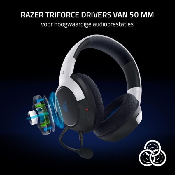 Razer Kaira X voor Playstation - Bedrade headset voor PS5 (TriFroce 50 mm driver, HyperClear microfoon, Flowknit oorkussens van memory foam, knop voor dempen microfoon,...